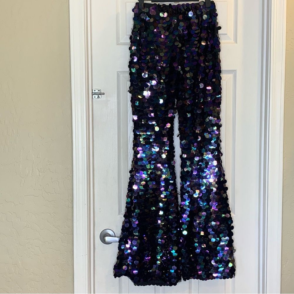 Current Mood by Dolls Kill Lights of Lust Flare Pants Size Small - Picture 12 of 12
